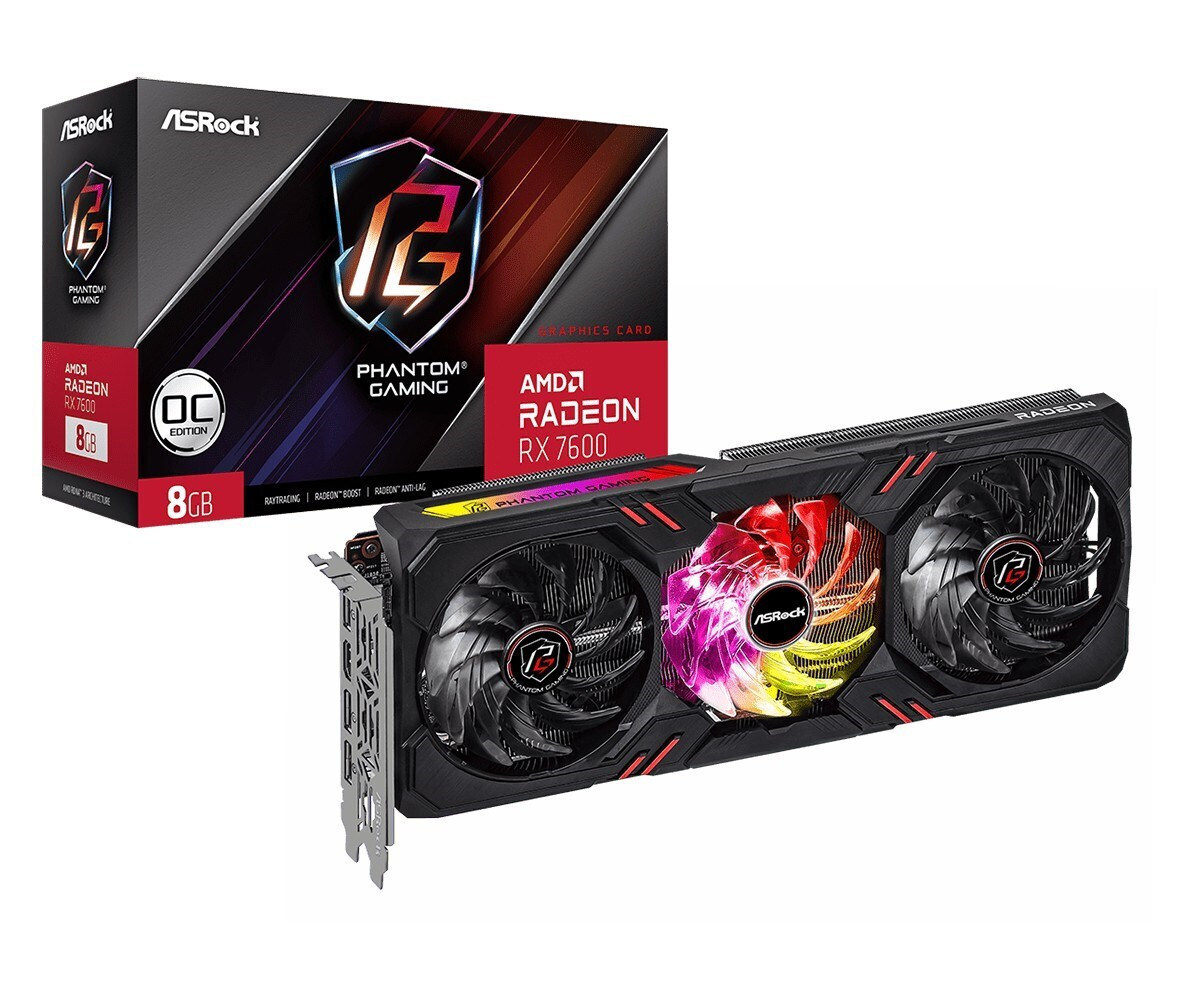 ASRock Radeon RX 7600 8GB GDDR6 Phantom Gaming OC Κάρτα Γραφικών