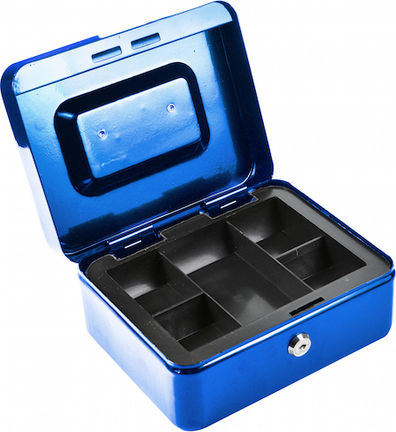 Lalos Cash Box with Lock Blue 2219
