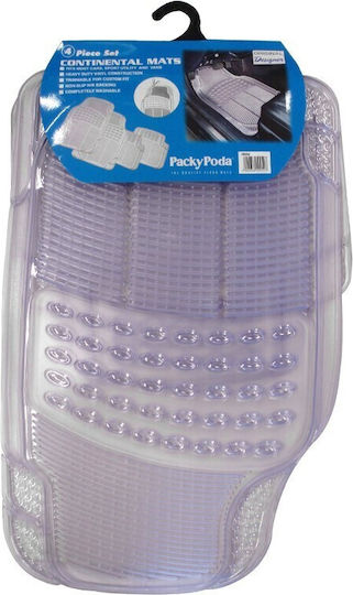 Autoline Set of Front and Rear Mats Universal 4pcs Tray Type Transparent