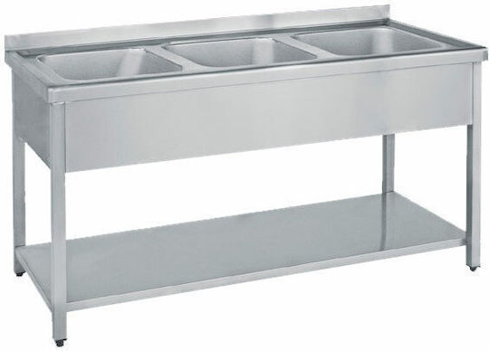 Bambas Frost Λάντζα Offen Dreifach LA3-180 mit 3 Trögen 40x40x25cm 180x70x85cm
