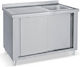 Bambas Frost Chiuvetă Închisă Single LK1-140 με 1 Γούρνα 50x50x30cm