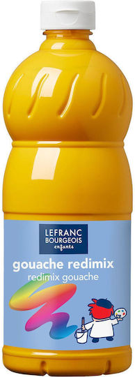 Lefranc Bourgeois Gouache Redimix Tempera Paints 176 Brilliant Yellow in Bottle 1000ml 1pcs