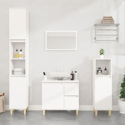 vidaXL Wall Hung Cabinet Bathroom Column Cabinet L30xD30xH190cm White