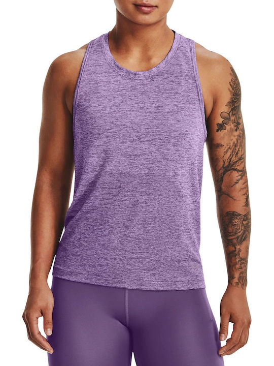 Under Armour Seamless Stride Singlet Damen Sportliches Bluse Ärmellos Retro Purple//Reflective