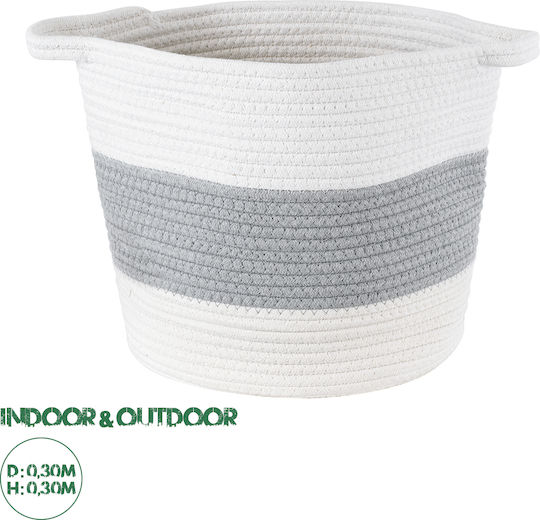 GloboStar Kefalonia Planter Wicker Gray with Stand 30x30x30cm.