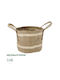 GloboStar Naxos Planter Wicker Beige with Stand 35x35x30cm.