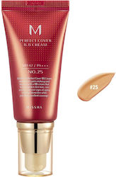 Missha M Perfect Cover BB Cream 25 Bej cald 25 Warm Beige Hidratantă Cremă Pentru Față cu SPF42 cu Acid Hialuronic & Ceramide 50ml