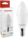 Toshiba Λάμπα LED για Ντουί E14 και Σχήμα C37 Ψυχρό Λευκό