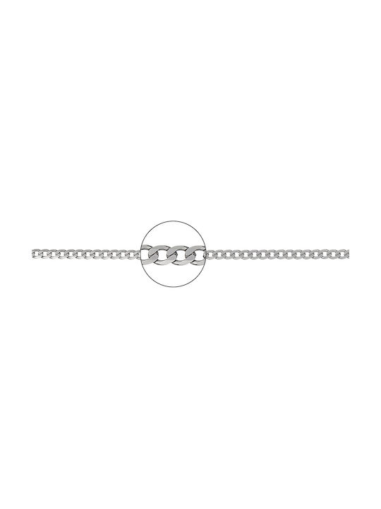 Chain Gourmet n2 White gold, 40cm