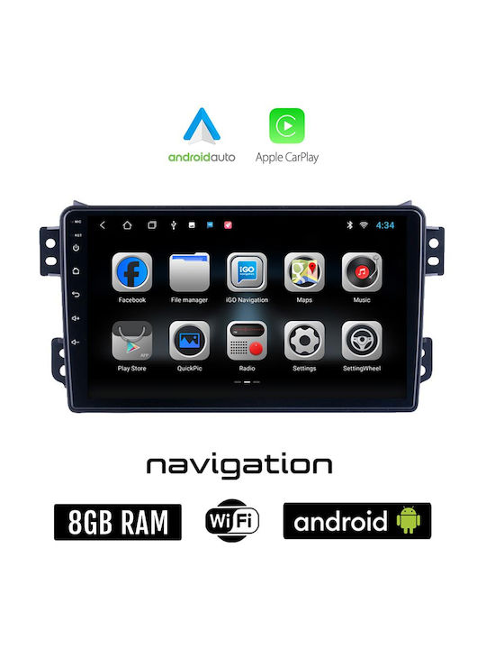 Sistem Audio Auto pentru Suzuki Afișare 2008> (Bluetooth/USB/AUX/WiFi/GPS/Apple-Carplay/Android-Auto) cu Ecran Tactil 9"