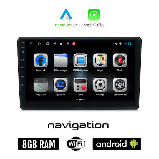 Car Audio System for Citroen C4 / DS4 2018> (Bluetooth/USB/AUX/WiFi/GPS/Apple-Carplay/Android-Auto) with Touch Screen 10"