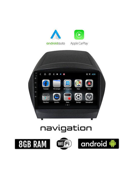 Auto-Audiosystem für Hyundai iX35 2010-2015 (Bluetooth/USB/AUX/WiFi/GPS/Apple-Carplay/Android-Auto) mit Touchscreen 9"