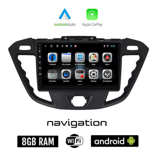 Car Audio System for Ford Tourneo Custom / Tourneo 2013> (Bluetooth/USB/WiFi/GPS/Apple-Carplay/Android-Auto) with Touch Screen 9"
