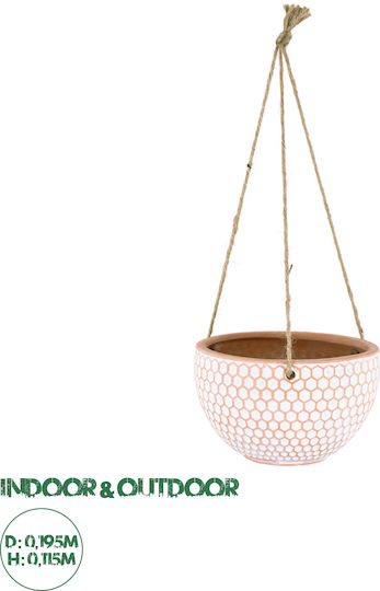 GloboStar Chios Κρεμαστό Κασπώ Κεραμικό Καφέ 19.5x19.5x11.5εκ.
