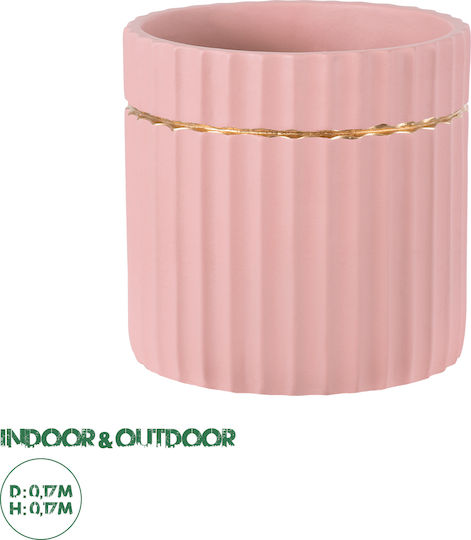 GloboStar Rethymno Plant Pot Ceramic Rose Gold GloboStar Rethymno Plant Pot Ceramic Rose Gold