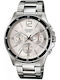 Casio Ανδρικό Ρολόι 41mm Μπαταρίας με Ασημί Μεταλλικό Μπρασελέ