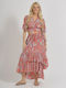 Midi Rock Blumen Rosa