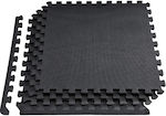 MotivationPro EVA Gym Floor Puzzle Mat MotivaitonPro Black 4pcs 60x60x1.2cm