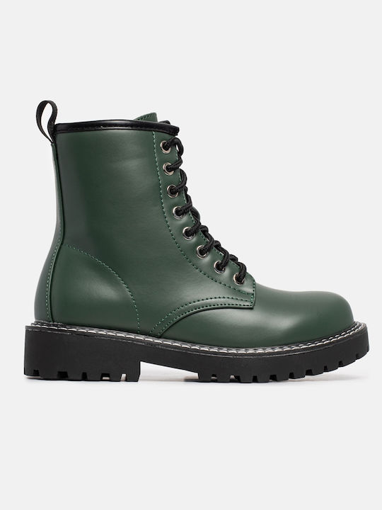 InShoes Women's Combat Boots Green