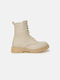 InShoes Women's Combat Boots Beige