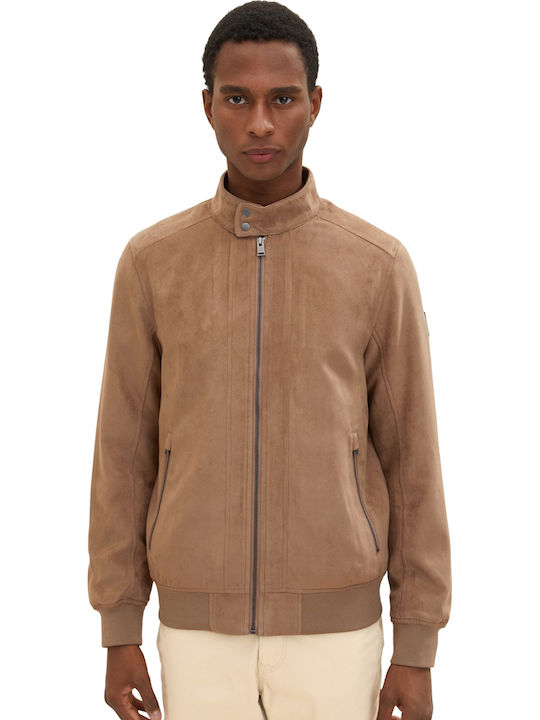 Faux Leather Jacket Brown