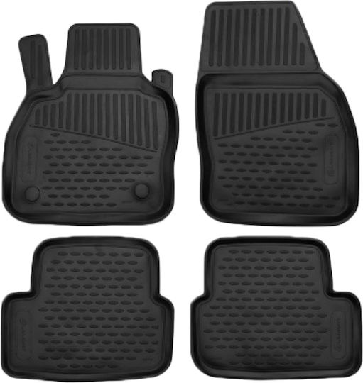 Novline Set of Front and Rear Mats 4pcs Tray Type for Audi A1 (GB) 5D 2018 Black