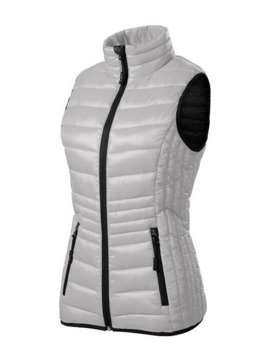Scurtă Jachetă de femei Fără mâneci Puffer Gri