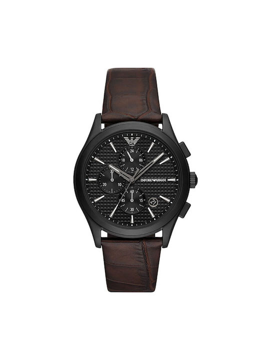 Emporio Armani Uhr Batterie mit Braun Metallarmband