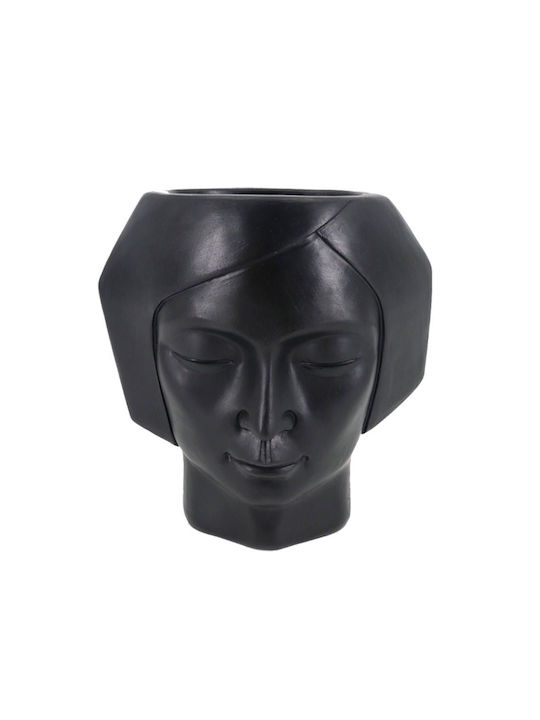InTheBox VISO Planter Polyresin Black 17x17x18cm.