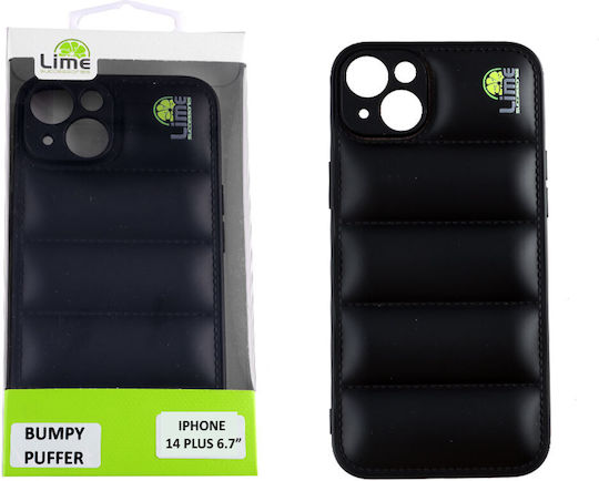 Lime Bumpy Puffer Back Cover Σιλικόνης με Λουράκι Μαύρο (iPhone 14 Plus)
