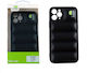 Lime Bumpy Puffer Back Cover Silicon cu Curea Negru (iPhone 12 / 12 Pro)
