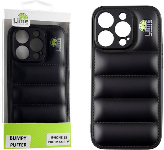 Lime Bumpy Puffer Back Cover Σιλικόνης με Λουράκι Μαύρο (iPhone 13 Pro Max)