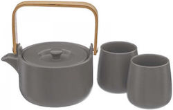 Atmosphera Teapot Set Ceramic with Cup Gray 500ml 3pcs