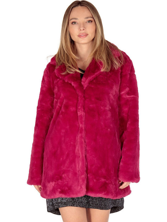 Women's Short Fur Fuchsia