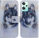 Coloured Drawing Wolf Wallet Δερματίνης Λευκό (OnePlus Nord CE 2 Lite)