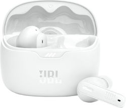 JBL Tune Beam In-ear Bluetooth Handsfree Ακουστικά με Αντοχή στον Ιδρώτα και Θήκη Φόρτισης Λευκά