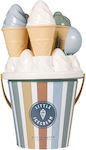 Little Dutch Ice Cream Vintage Stripes Σετ Κουβαδάκι Παραλίας με Αξεσουάρ από Πλαστικό σε Μπλε Χρώμα 17 εκ. (14τμχ)