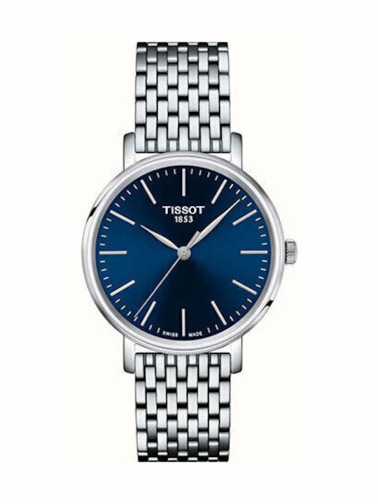 Tissot Everytime Γυναικείο Ρολόι 34mm Μπαταρίας με Ασημί Μεταλλικό Μπρασελέ