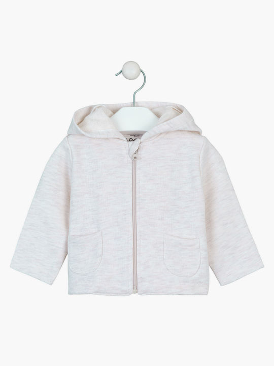 Losan Girls Hooded Sweatshirt with Zipper Ecru