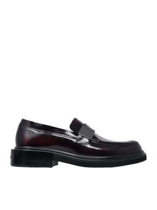 Men's Leather Moccasins Burgundy