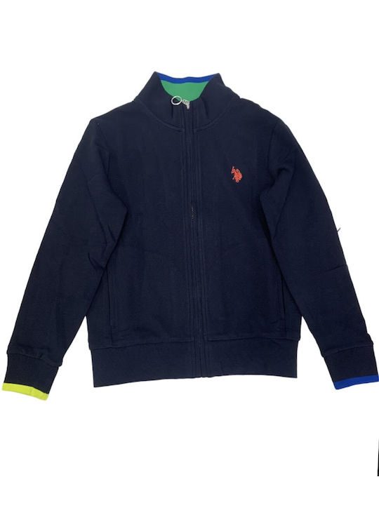 U.S. Polo Assn. Boys Cardigan with Zipper Blue