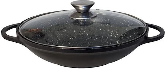 Cheffinger Wok With Lid made of Aluminum with Stone Coating 36cm
