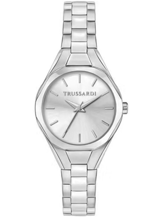 Trussardi Metropolitan Ceas de Damă cu Argintiu Brățară Metalică