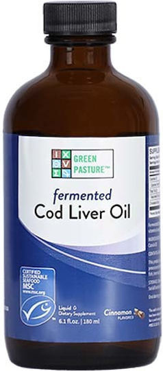 Green Pasture Fermented Cod Liver Oil Μουρουνέλαιο 180ml Κανέλα