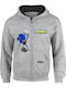 Fleece Kinder-Sweatshirt Strickjacke mit Kapuze und Taschen Grau