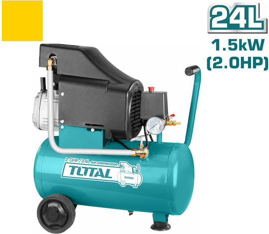 Total Single-Phase Air Compressors 96dB with Power 2hp and Airtank 24lt TC1202411