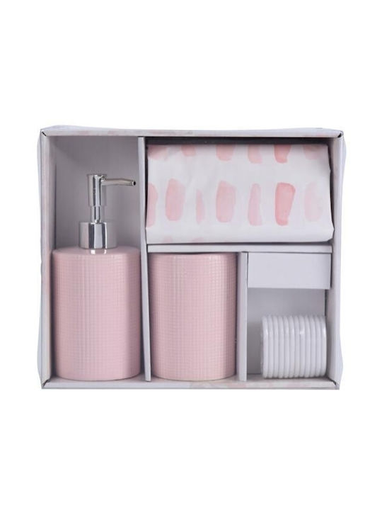 Next Ceramic Bathroom Accessory Set Pink 3pcs