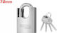 Total Steel Padlock Κρυμμένου Λαιμού with Key 70mm 1pcs