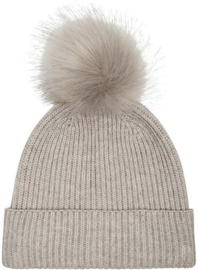 Ga Boo Pom Pom Beanie Frauen Beanie Gestrickt in Gray Farbe