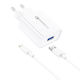 Foneng Mobile Phone Charger with USB-A Port and Lightning Cable Quick Charge 3.0 White (EU13)
